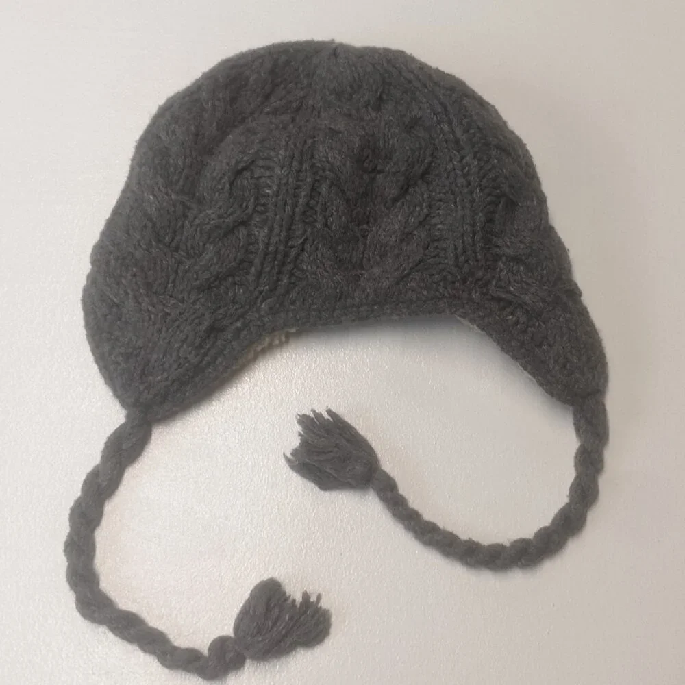 abercrombie Braided Beanie With Ear Covers Boys Girls Smurfs Whoever